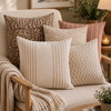 Coussin Cottage ( Beige ) 20'' X 20'' - coussins Literie & Déco et moi - $37.99! Literie-Déco et moi