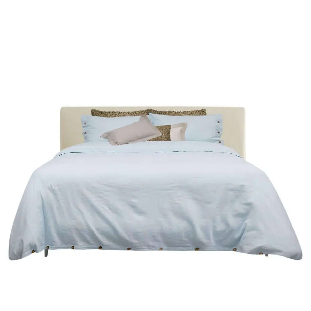 Ensemble draps en lin et coton FREEPORT ( bleu aqua ) ( 55% lin - 45% coton - Literie - Déco et moi