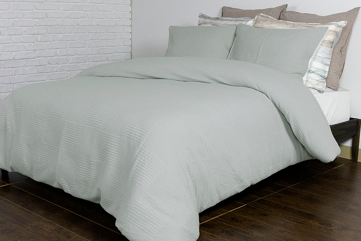 Ensemble de housse de couette GAVEN ( gris ) Housse de couette ,disponible chez Literie-Déco et moi