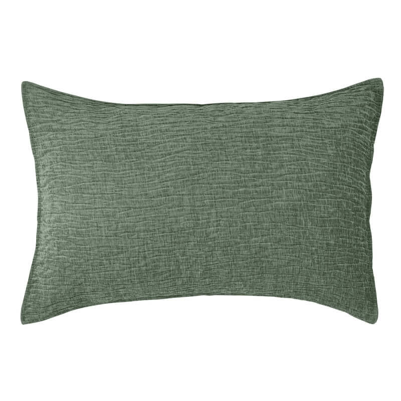 Housse de couette texturée verte Barbara- Par Brunelli ( livraison automne 2025 ) Housse de couette ,disponible chez Literie-Déco et moi