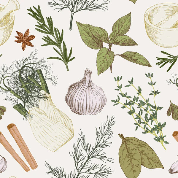 Nappe verte fleurie BASILIC - Par Brunelli