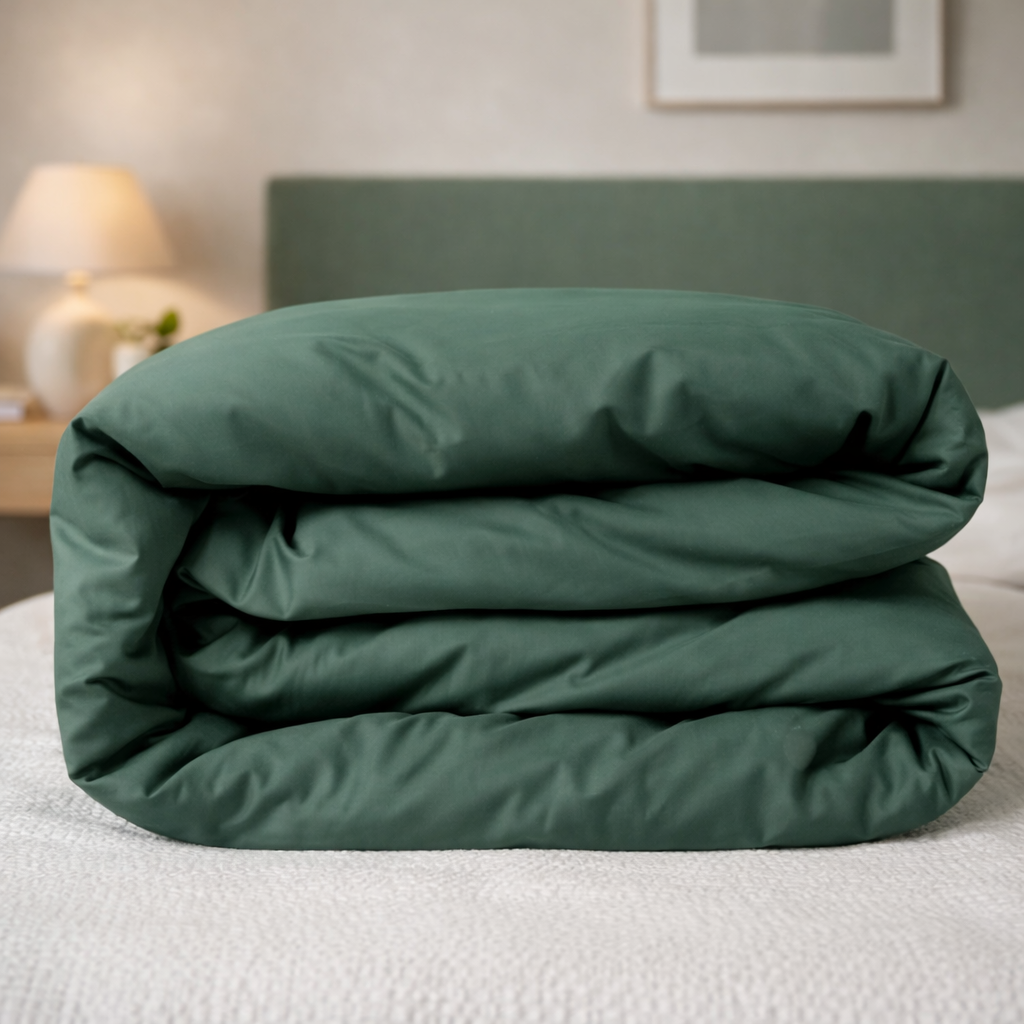 Housse de couette Collection Raffinée ( 100% coton égyptien )- Vert foret de Literie & Déco et moi – PRODUIT de qualité chez Literie & Déco et Moi