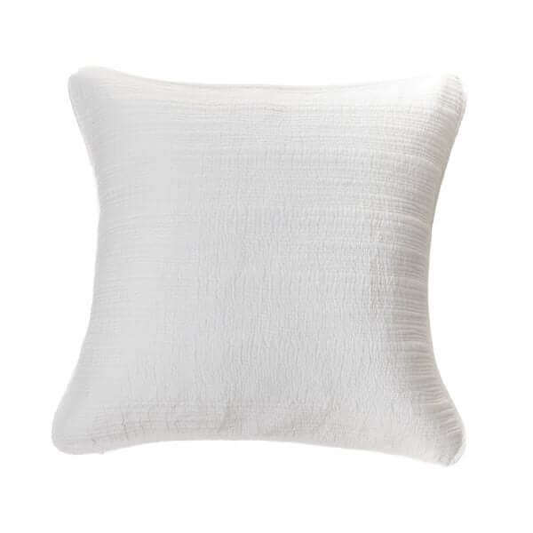Cache coussin piqué blanc STITCH ( 18'' X 18'')- Par Brunelli - Cache coussin Brunelli - Literie-Déco et moi