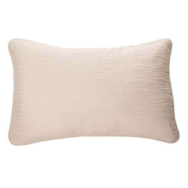 Cache oreiller décoratif en coton piqué crème SUITE- Par Brunelli de Brunelli – PRODUIT de qualité chez Literie & Déco et Moi