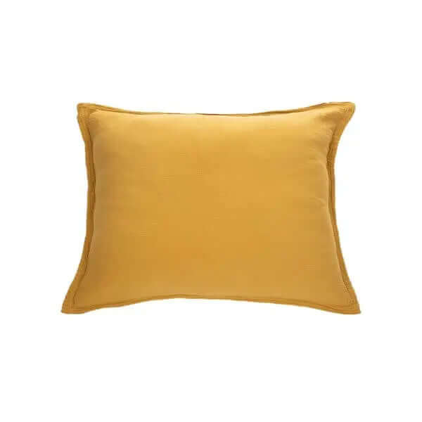 Cache oreiller décoratif jaune MUSLIN- Par Brunelli - Cache oreillers Brunelli - Literie-Déco et moi