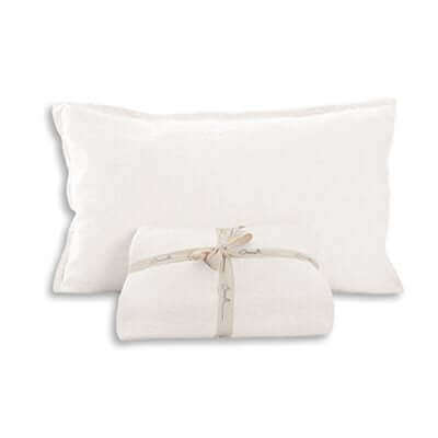 Cache oreiller en lin blanc LINEN - Par Brunelli - Literie - Déco et moi