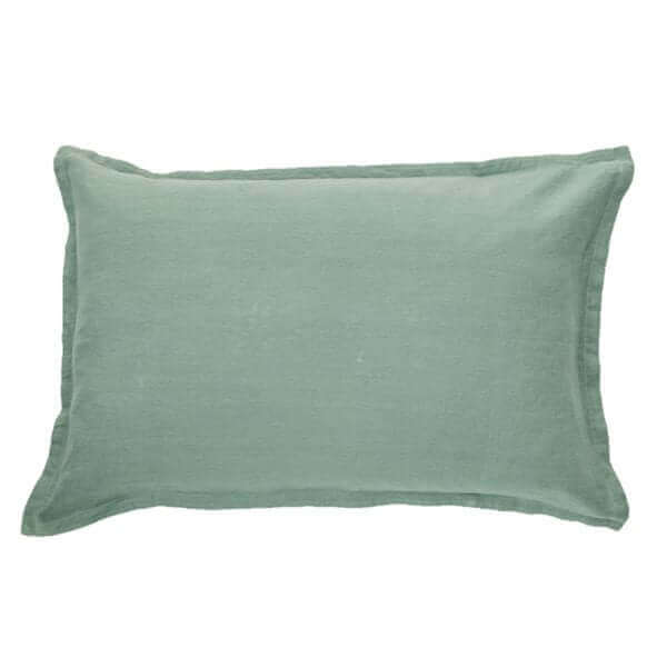 Cache oreiller en lin sauge LINEN- Par Brunelli - Cache oreillers Brunelli - Literie-Déco et moi