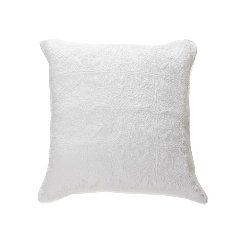 Cache oreiller européen blanc Carmen (25'' x 25'') - Par Brunelli - coussins Brunelli - Literie-Déco et moi