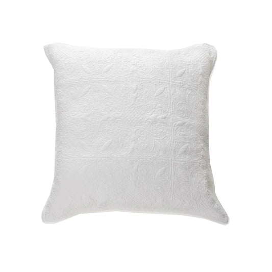 Cache oreiller européen blanc Carmen (25'' x 25'') - Par Brunelli de Brunelli – PRODUIT de qualité chez Literie & Déco et Moi