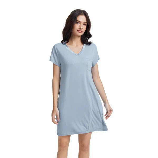 Chemise de nuit en bambou ( Céleste ) - Literie - Déco et moi