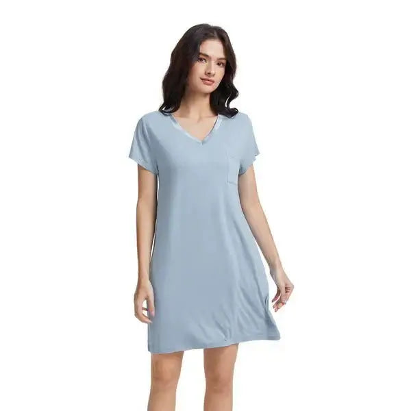 Chemise de nuit en bambou ( Céleste ) de Daniadown – PRODUIT de qualité chez Literie & Déco et Moi