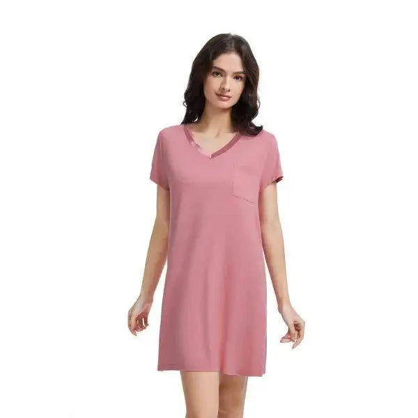 Chemise de nuit en bambou ( Rose ) de Daniadown – PRODUIT de qualité chez Literie & Déco et Moi