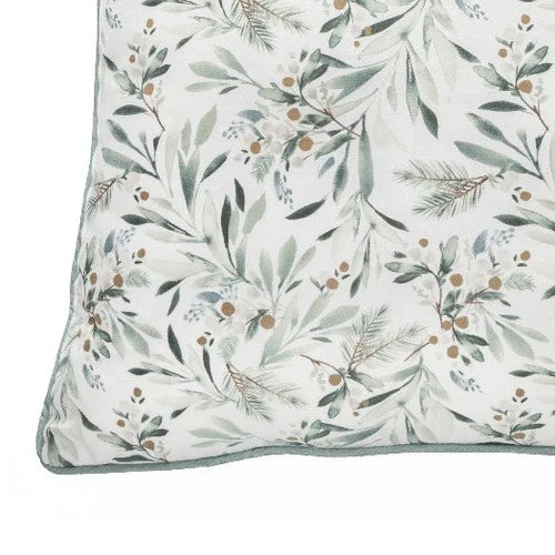 Coussin blanc et sauge CLOCHETTE (20'' x 20'') - Par Brunelli - Coussins Brunelli - Literie-Déco et moi