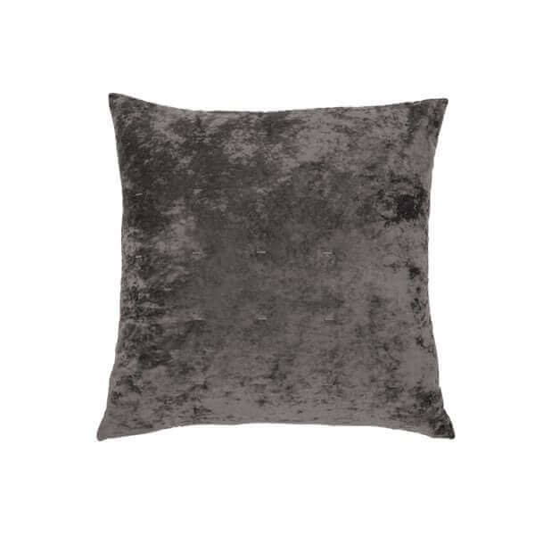 Coussin décoratif en velours gris charcoal LOUNGE 18'' x 18'' - Par Brunelli - Literie - Déco et moi