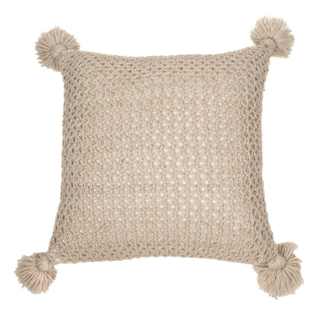 Coussin en tricot naturel JANICK (20'' x 20'') - Par Brunelli - Literie - Déco et moi