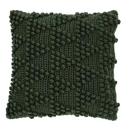 Coussin en tricot vert foncé BUBBLE 18'' x 18'' - Par Brunelli de Brunelli – PRODUIT de qualité chez Literie & Déco et Moi