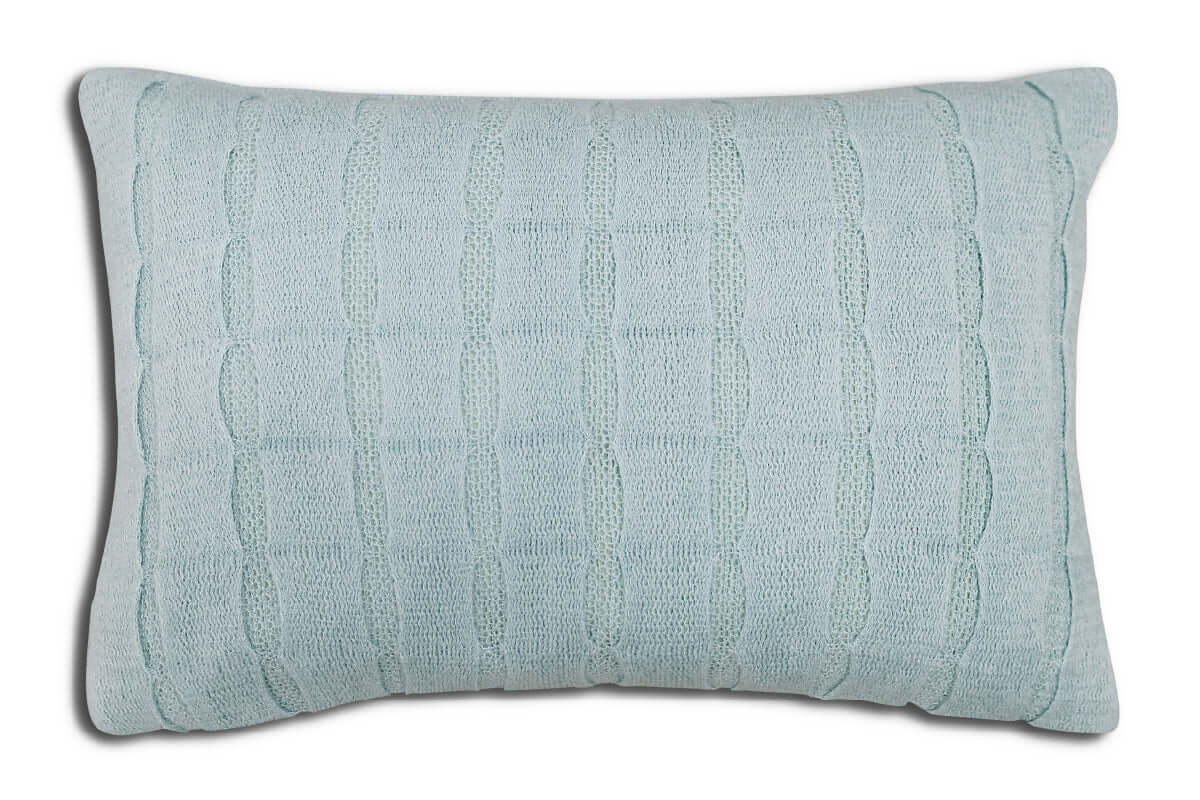 Coussin MORECOMBE ( 14'' x 20'') ( Aqua) - Literie - Déco et moi