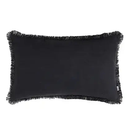 Coussin noir LINEN ( 12'' X 20'') ou (20'' x 20'') coussins ,disponible chez Literie-Déco et moi