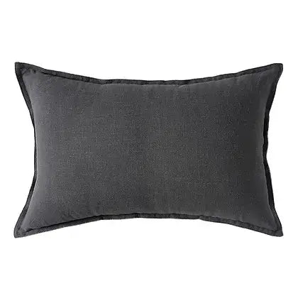 Coussin noir LINEN ( 12'' X 20'') ou (20'' x 20'') - Literie - Déco et moi