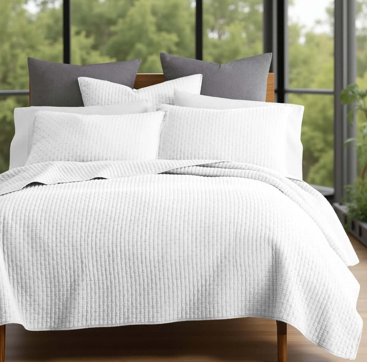 Ensemble de courtepointe JACKSON (Blanc) de Literie-Deco & moi – PRODUIT de qualité chez Literie & Déco et Moi