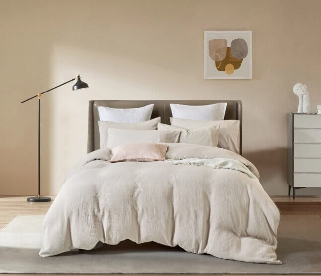 Ensemble de housse de couette CRINKLE ( Gris cendré) - Literie - Déco et moi