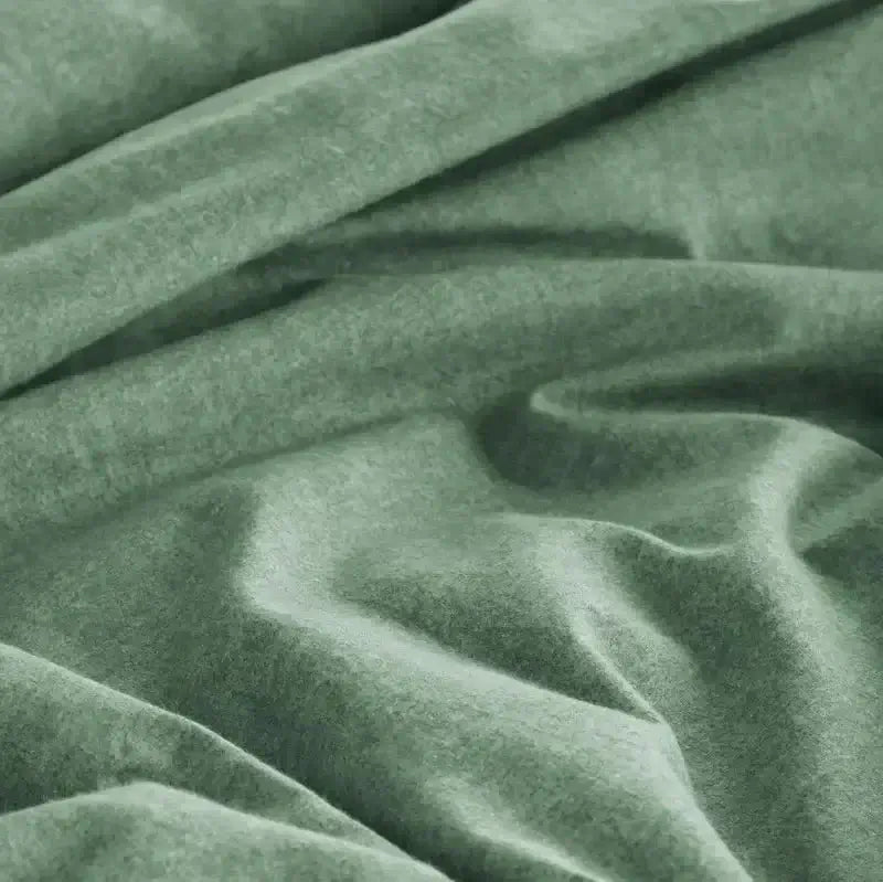 Ensemble de housse de couette en flanelle sauge BONHEUR-Par Brunelli - Housse de couette Brunelli - Literie-Déco et moi