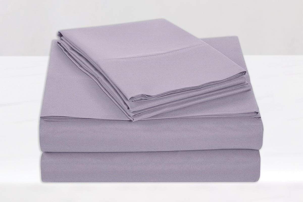 Ensemble draps en coton Chroma ( Lilas ) - Draps rjs trading - Literie-Déco et moi
