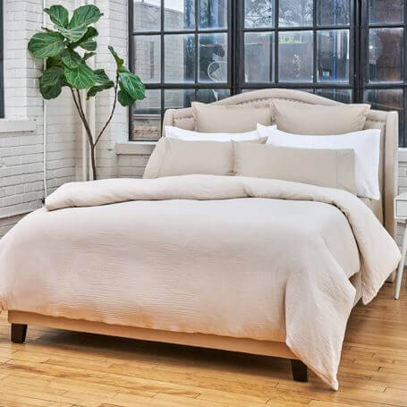 ( Fait au Canada ) Housse de couette en coton CRINKLE ( 4 teintes disponibles ) - Literie - Déco et moi