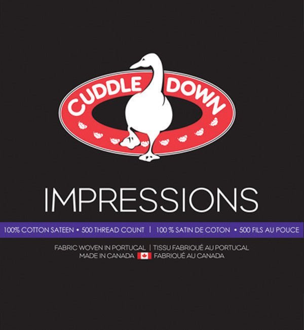 (Fait au Canada) Jupe de lit en 100% coton ( 500 fils )IMPRESSIONS-Par Cuddle Down (8 teintes disponibles) - DRAPS Cuddle Down - Literie-Déco et moi