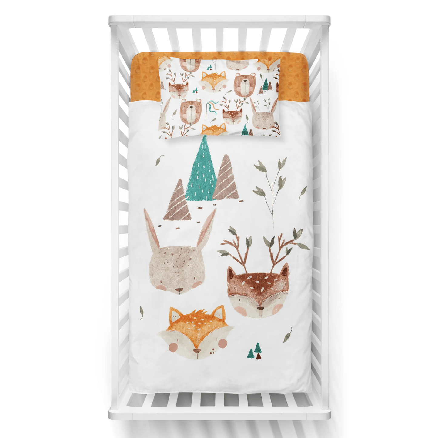 (FAIT AU QUEBEC) Amis de la forêt - Couvre-lit pour bassinette - Douillette Fait Québec- oleoops - Literie-Déco et moi