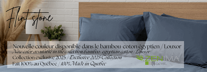 (FAIT AU QUÉBEC) Drap-housse LOUXOR (rayonne de bambou / coton égyptien (330fils) Pour lit électrique JUMEAU XL, QUEEN ou KING-6 teintes disponibles - Draps Zénima - Literie-Déco et moi