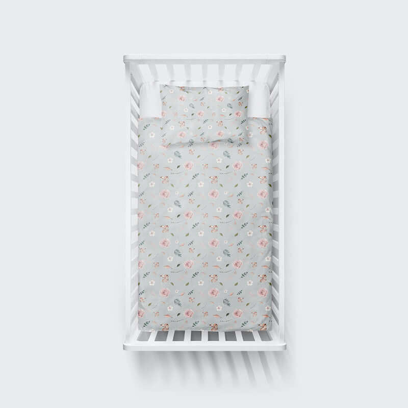 ( Fait au Québec) Ensemble de literie bébé - FLEURS ET COTON - Literie - Déco et moi