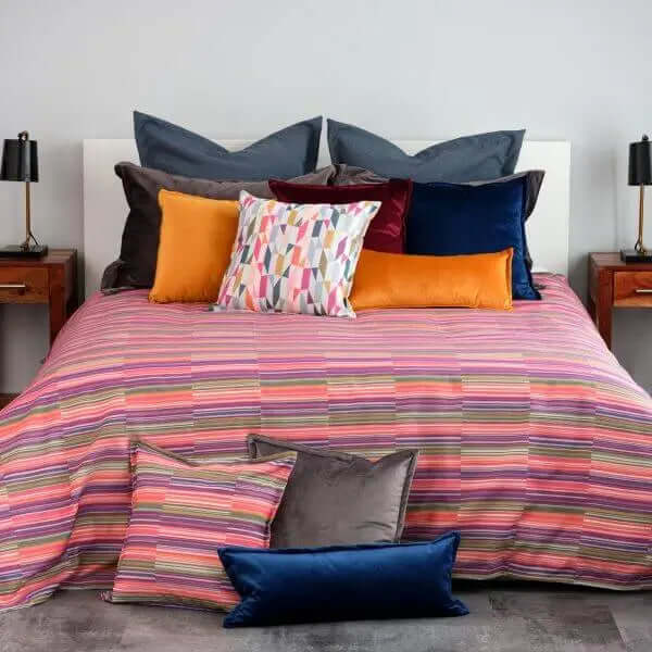 FAIT AU QUÉBEC- Housse de couette RAINBOW RAYÉ - Housse de couette CHÉNÉ - Literie-Déco et moi