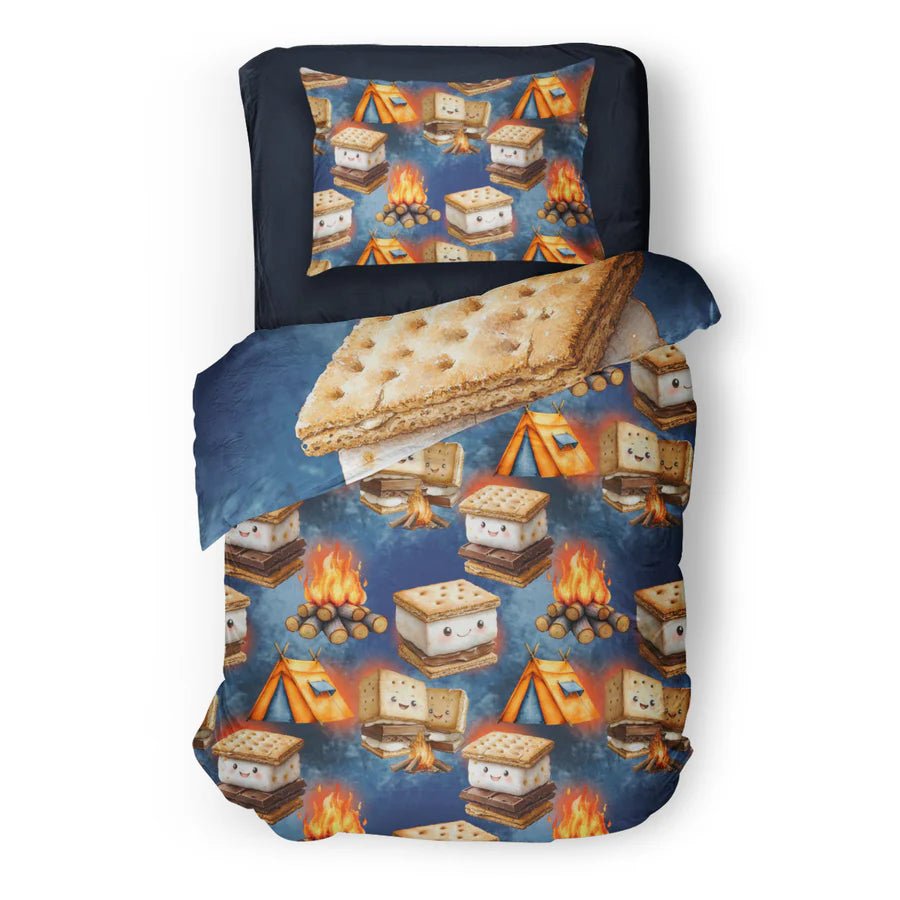 (FAIT AU QUEBEC) S'mores - Couvre-lit pour enfants - Douillette Fait Québec- oleoops - Literie-Déco et moi