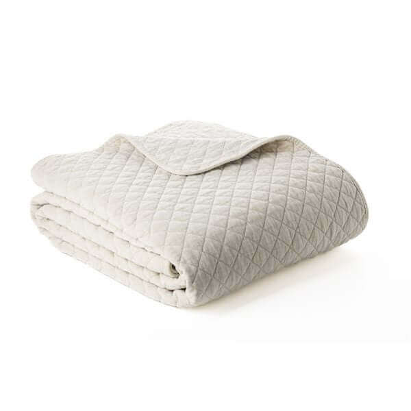 Foulard de lit en velours crème DOVE - Chemin de lit Brunelli - Literie-Déco et moi