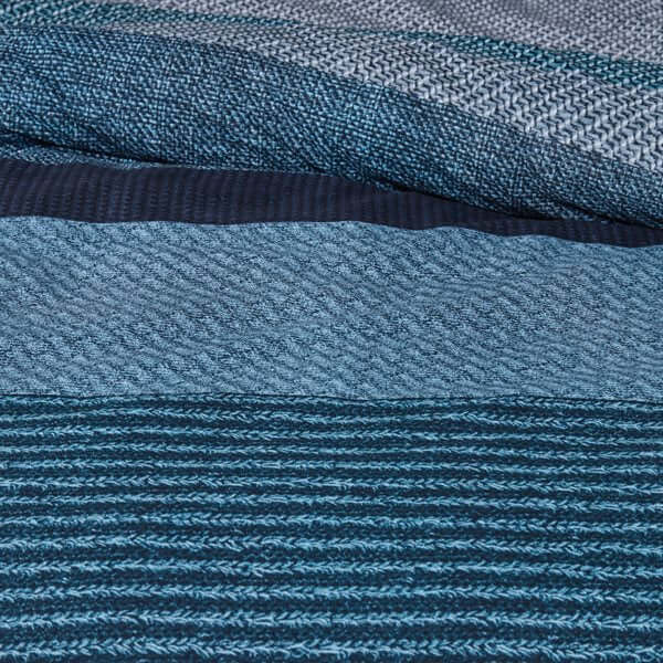 Housse de couette a rayures BERLIN BLEU - Par Brunelli de Brunelli – PRODUIT de qualité chez Literie & Déco et Moi