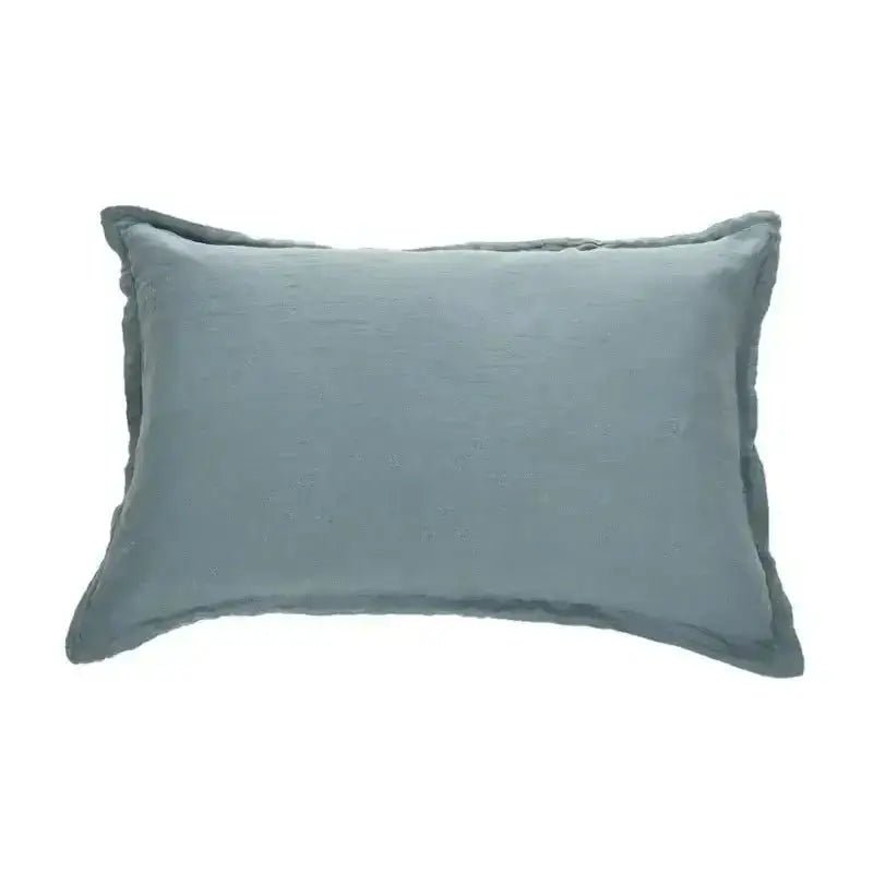 Housse de couette en lin bleu acier- Par Brunelli - Housse de couette Brunelli - Literie-Déco et moi