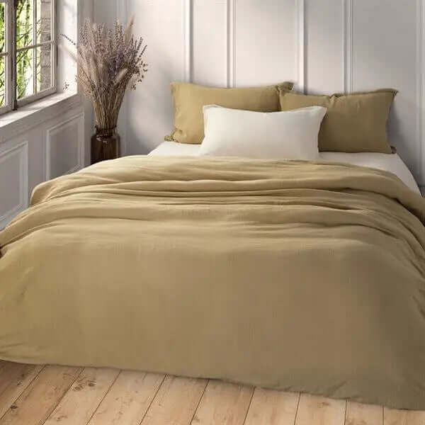 Housse de couette en lin tan- Par Brunelli - Housse de couette Brunelli - Literie-Déco et moi