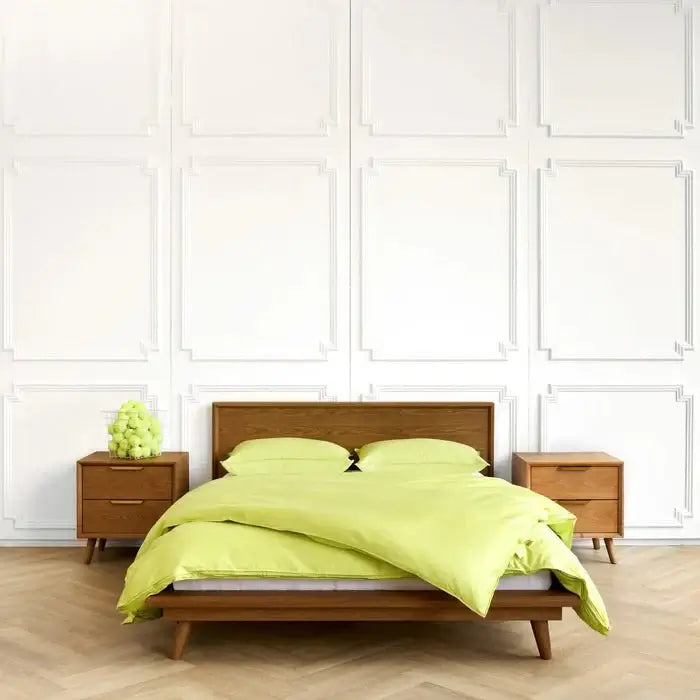 Housse de couette en percale de coton PISTACHE - Literie - Déco et moi