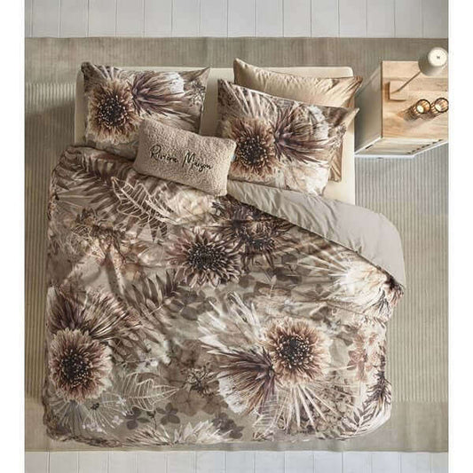 Housse de couette fleurie PROTEA SAND - Par Brunelli - Literie - Déco et moi