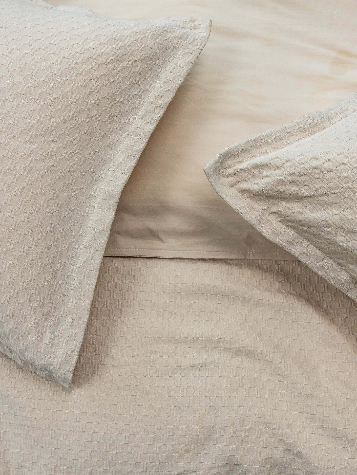 Housse de couette Nina en coton matelassé et coton percale - SABLE - Literie - Déco et moi