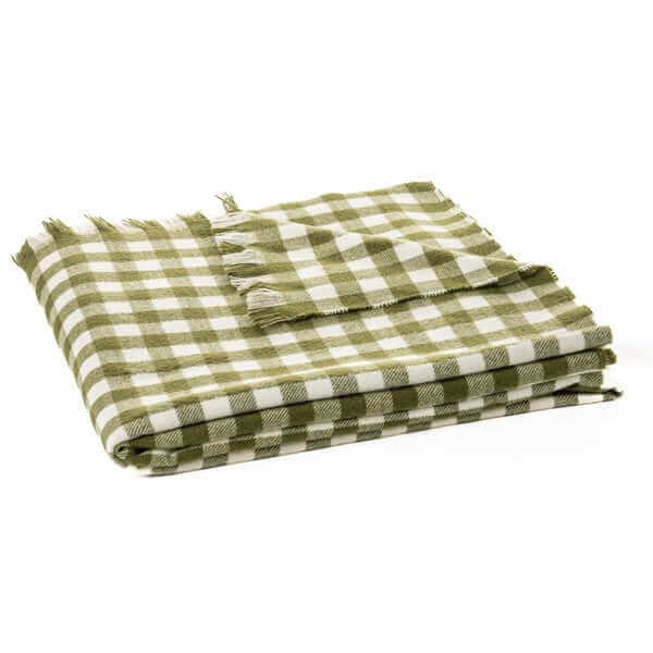 Jeté à carreaux vert foncé Manos - Par Brunelli - Literie - Déco et moi