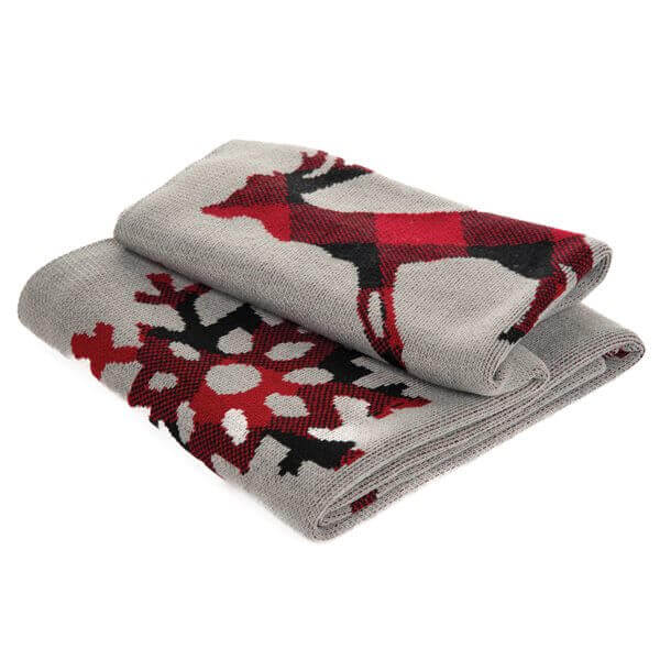 Jeté de Noel gris HOLIDAY ( 50'' x 60'')- Par Brunelli de Brunelli – PRODUIT de qualité chez Literie & Déco et Moi