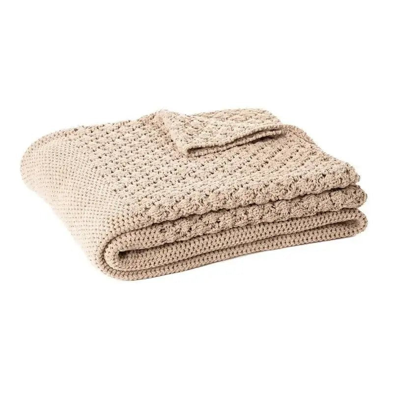 Jeté en tricot BASKET ( Taupe) - par Brunelli de Brunelli – PRODUIT de qualité chez Literie & Déco et Moi