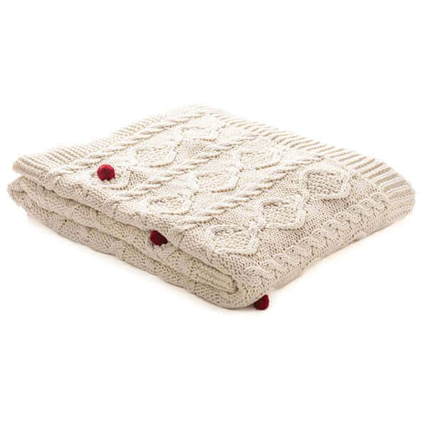 Jeté en tricot crème BELL ( 50'' x 60'')-Par Brunelli - JETÉ Brunelli - Literie-Déco et moi