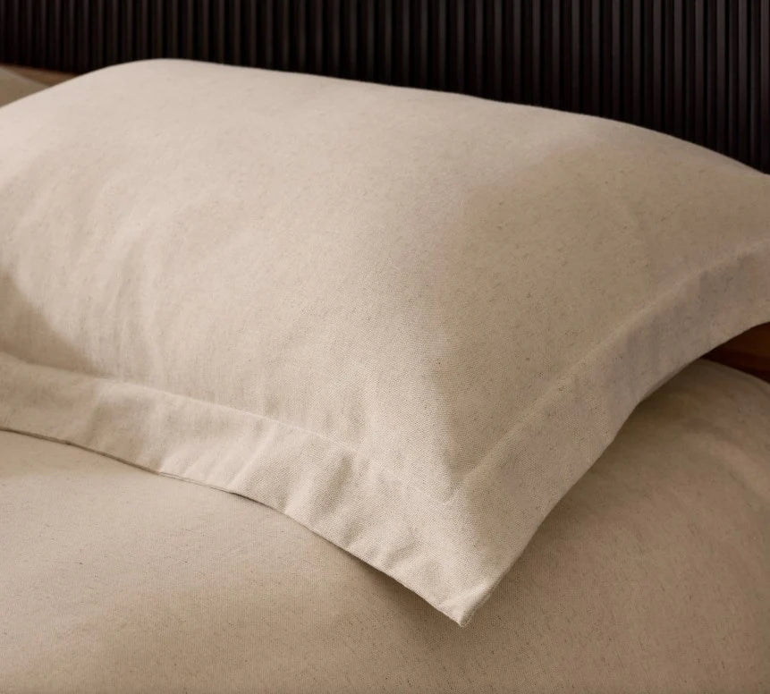 ( FAIT AU QUÉBEC)- Ensemble housse de couette EFFET LIN ( Naturel ) Housse de couette ,disponible chez Literie-Déco et moi