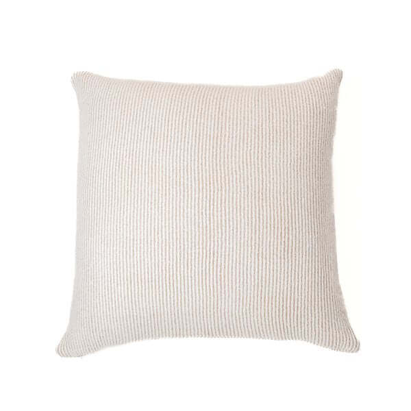 Oreiller européen à rayures crème et beigeSOFTY 25'' X 25''- Par Brunelli coussins ,disponible chez Literie-Déco et moi