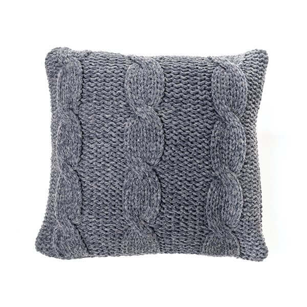 Oreiller européen en tricot marine MITOS 25'' X 25'' - Par Brunelli coussins ,disponible chez Literie-Déco et moi