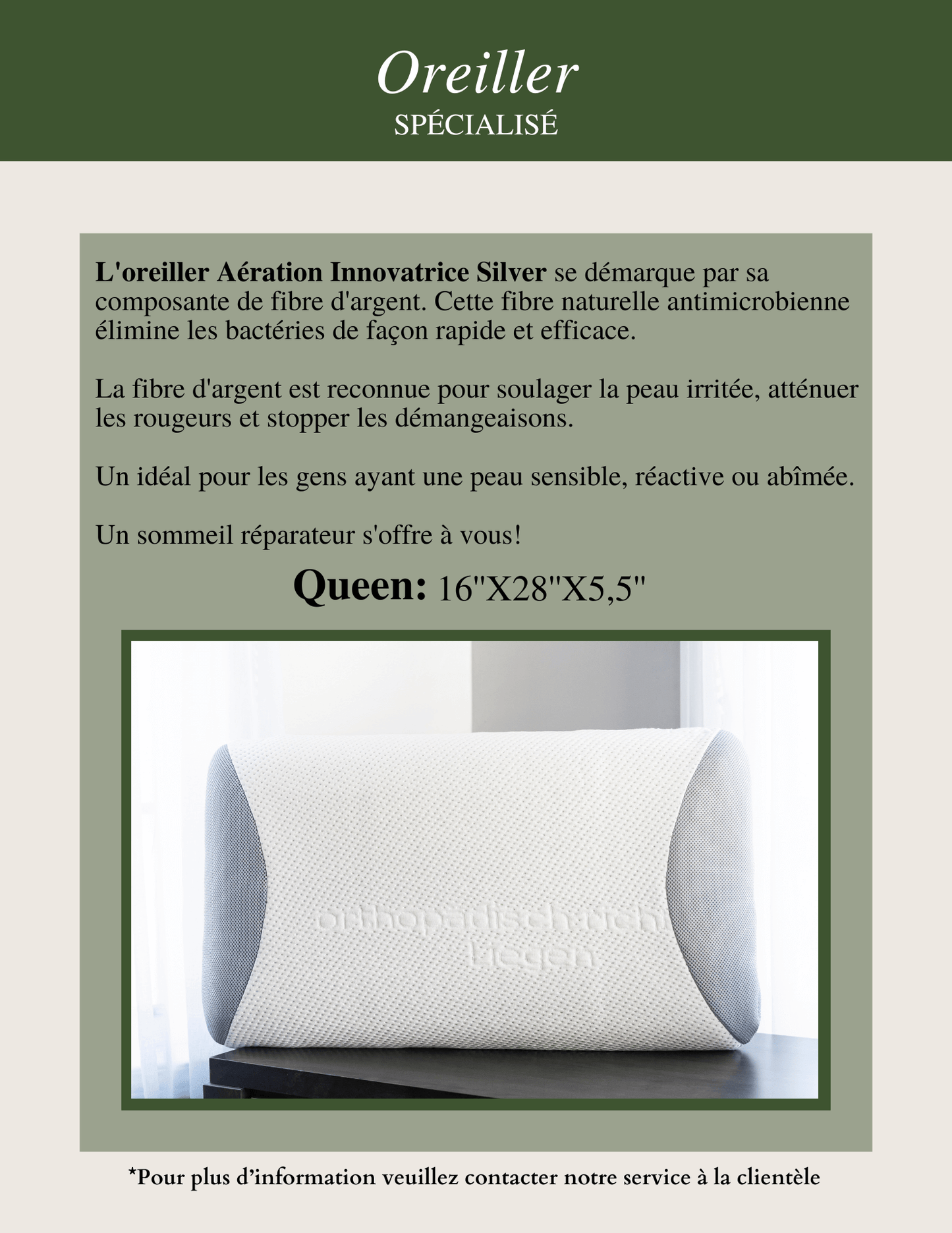 Oreiller SILVER - Literie - Déco et moi