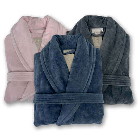 Peignoirs biologique PORTO( 5 couleurs disponibles ) de Cuddle Down – PRODUIT de qualité chez Literie & Déco et Moi